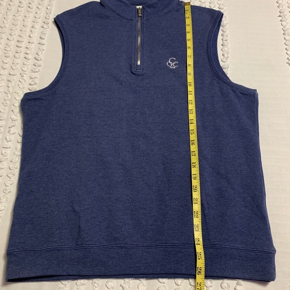 HOLDERNESS & BOURNE Men Golf Tailored Fit Quarter Zip Cotton Blend Vest Blue XL - Picture 12 of 13